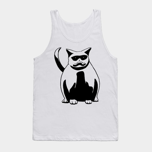 Emotional Cat Black Tank Top by penciltrooper